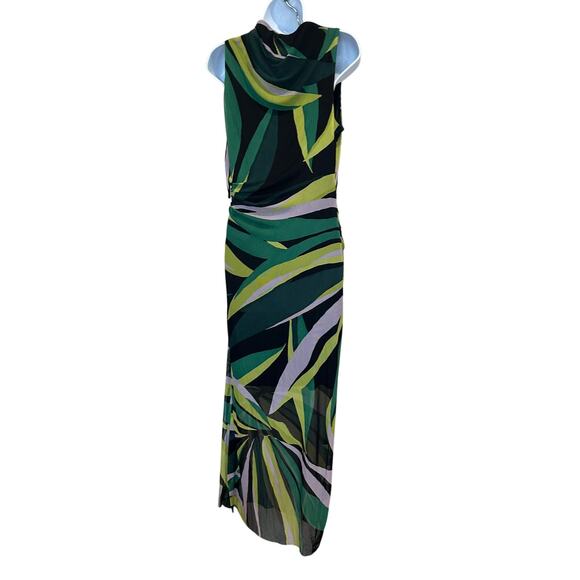 Donna Morgan Green Mesh Maxi Dress SIZE 10 Resort Abstract Bodycon Designer $138 - Picture 5 of 8